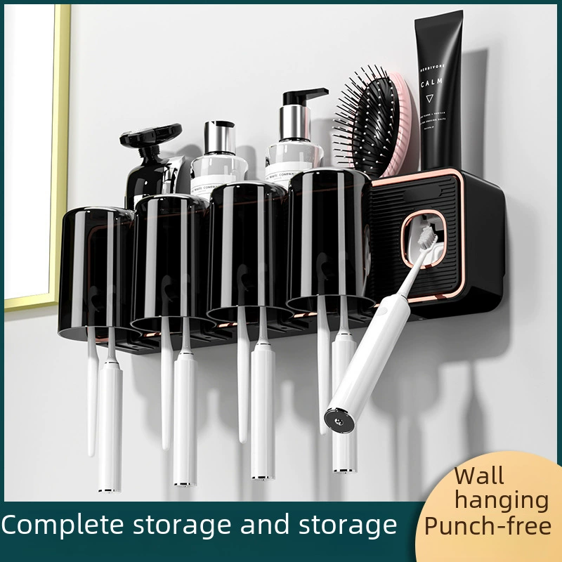 Toothbrush, mouthwash, glass holder for home use, set, automatic storage system, toothpaste, new collection