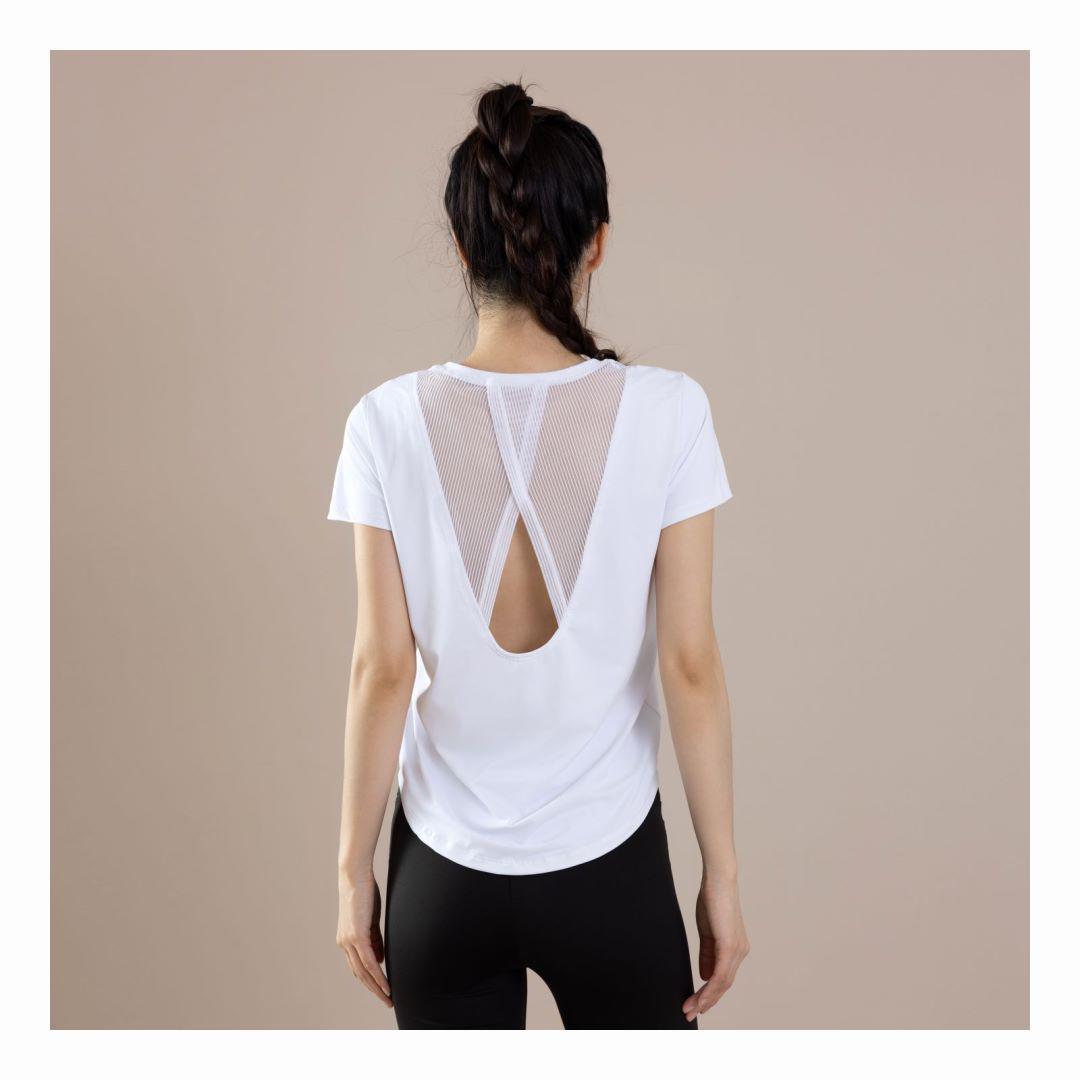 Loose Sports Short-sleeved Women's Quick-drying T-shirt Beauty-backed Breathable Running Top Half-sleeved Fitness 38 Yoga Clothing Blouse Summer