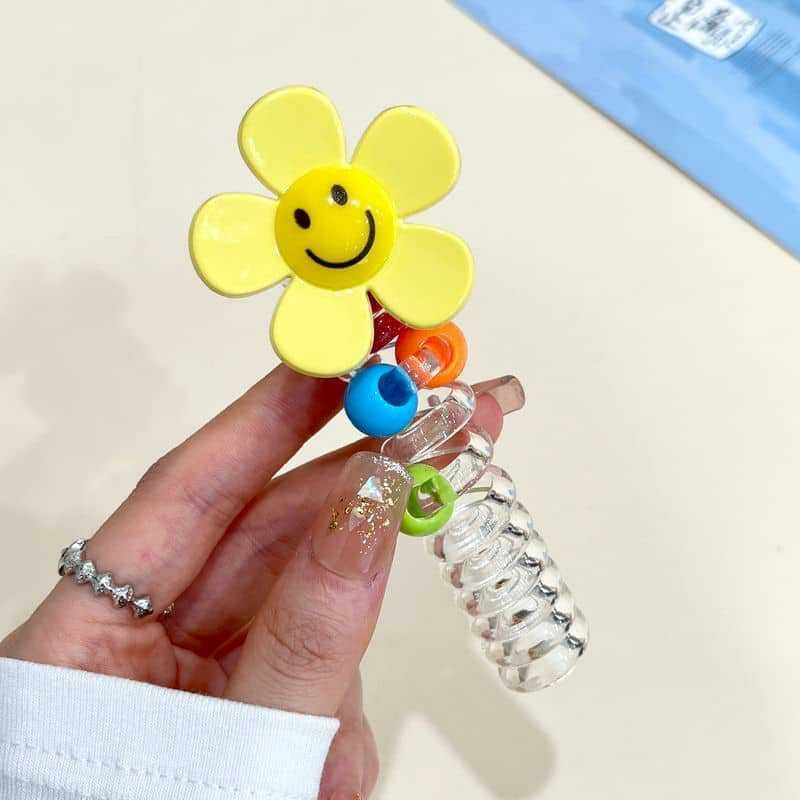 Cabeza coreana simple y de alta calidad linda línea telefónica de punto de onda de verano temperamento fresco cuerda de cabello diaria duradera