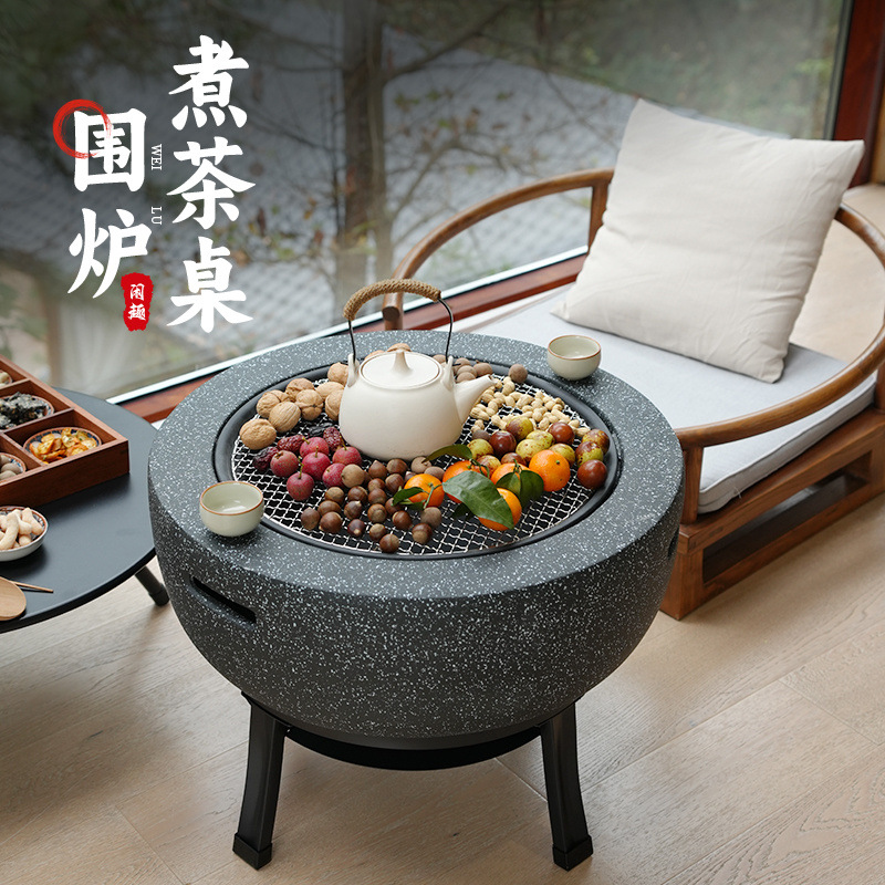 Encircling Stove Outdoor Tea Cooking Barbecue Stove Indoor Fiberpot Stove Courtyard Charcoal Heating Stove Household Encircling Stove Cooking Crab