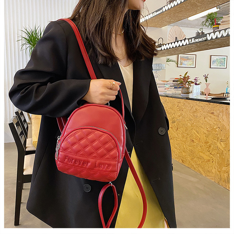 Rhombus Multifunctional Solid Color One-shoulder Portable Backpack Wholesale Nihaojewelry display picture 20