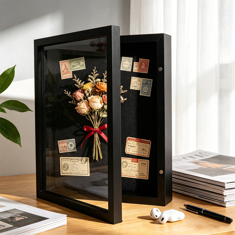 Cross-Border 10inch Wooden Magnetic Flip-Top Photo Frame Hollow Three-Dimensional DIY Butterfly Insect Dried Flower Clay Display Frame Cross-Border 10inch Wooden Magnetic Flip-Top Photo Frame Hollow Three-Dimensional DIY Butterfly Insect Dried Flower Clay Display Frame