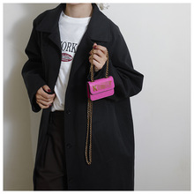 外贸爆款彩色小方包迷你链条耳机包高级质感亮面磁扣单肩斜挎包潮