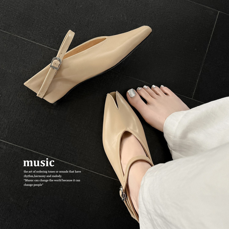 Sandal nữ hở mũi gót nêm cao da bò tăng chiều cao quai ngang — màu đen, màu trắng, màu mơ chi tiết 74