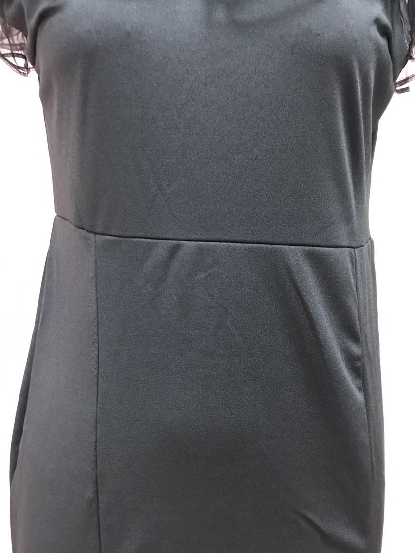 Elegantes Damen Strickkleid Mit Ein-schulter-schnitt Und Rüschen_voghion.com