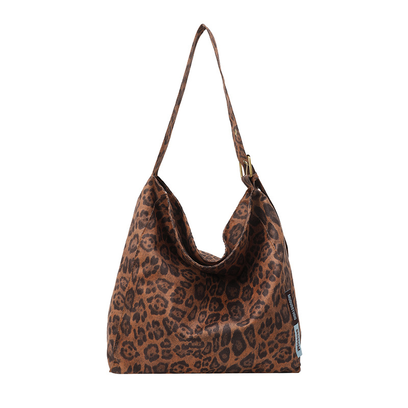 Panther Pattern Tote 2024 otoño y invierno nuevo nicho de moda lienzo bolso de gran capacidad bolso de hombro bolso de brazo Tote