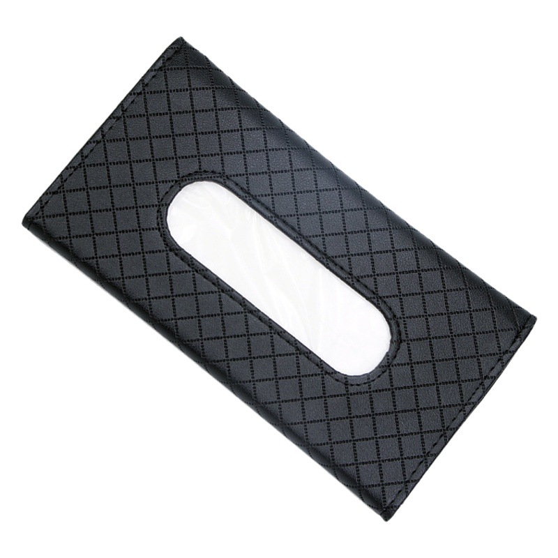 Interior del coche suministros coche cuero tejido caja de almacenamiento coche parasol tejido bolsa