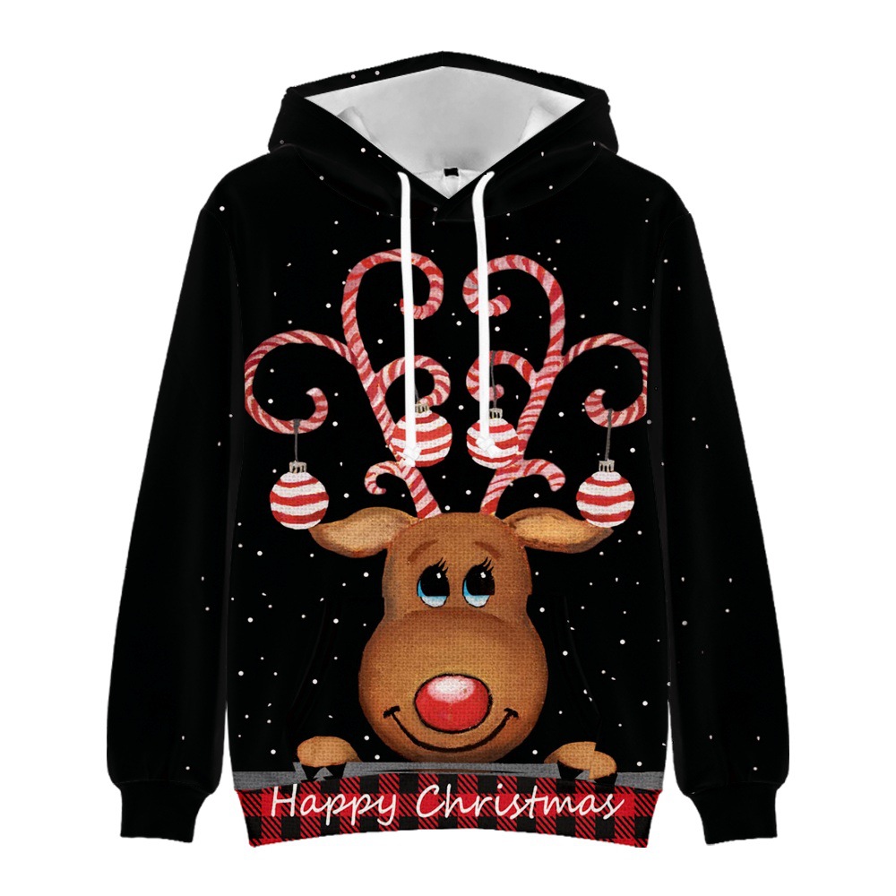 Men's Clothing Autumn and Winter Christmas Hoodies Christmas Tree Men's and Women's Pullover Clothes Wholesale_voghion.com