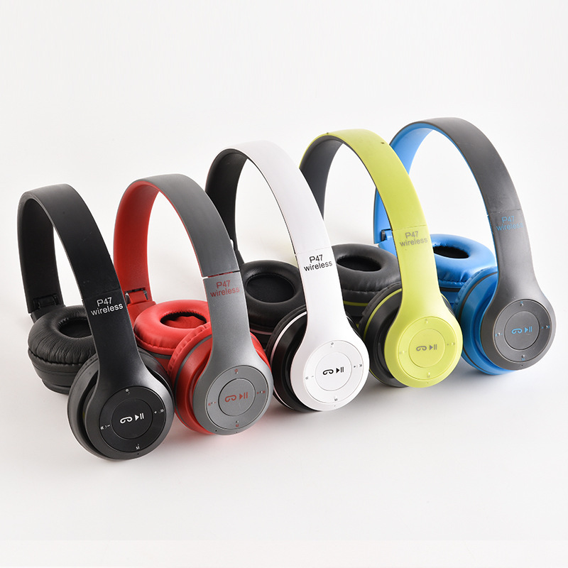Auriculares Huaqiangbei P47 con Bluetooth, plegables, con ranura para tarjeta, inalámbricos, venta directa de fábrica.