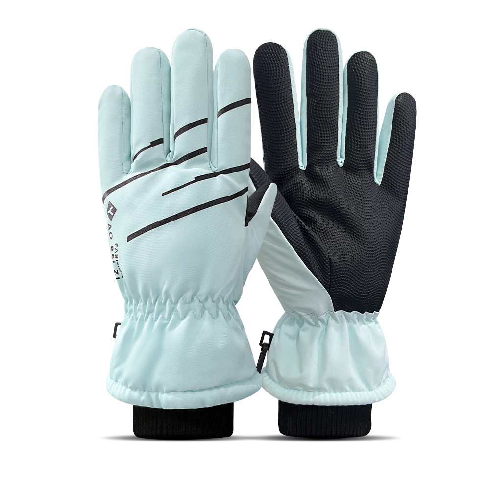 Guantes de esquí para hombres y mujeres en invierno, resistentes al viento y al frío, guantes cálidos con forro polar y engrosados, guantes antideslizantes con pantalla táctil para ciclismo al aire libre