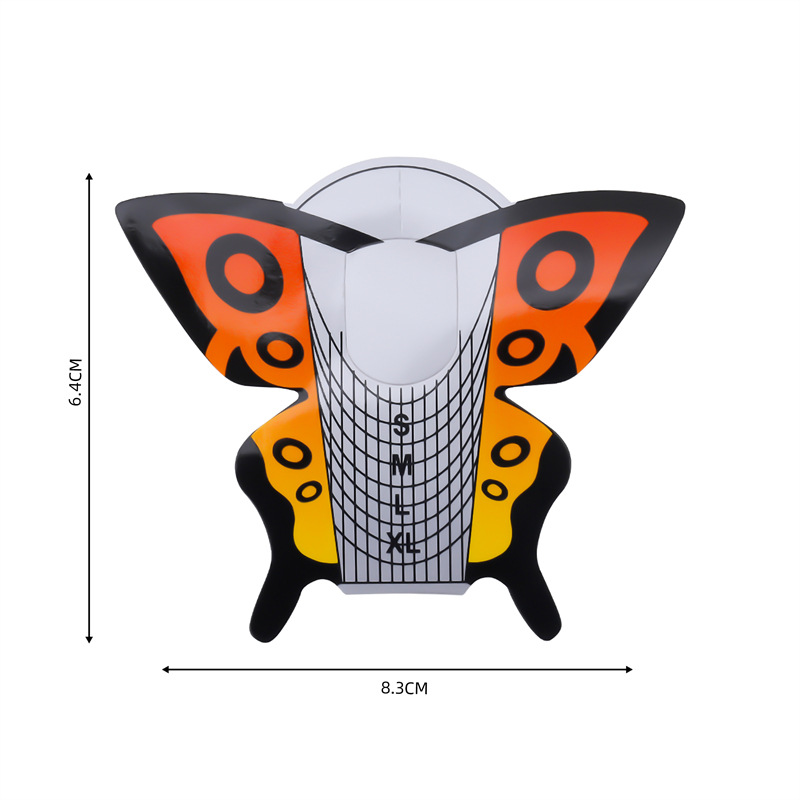 Suministros de uñas al por mayor mariposa amarilla titular de papel de uñas 100/500 piezas de extensión de uñas fototerapia uñas especial