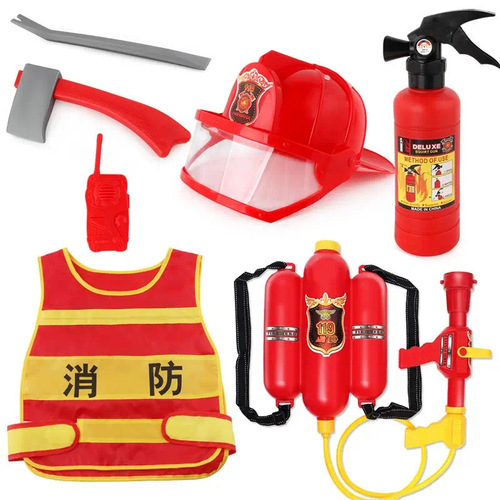 Fire water gun toy, pull-out inflatable water gun fire extinguisher, summer water toy for beach children