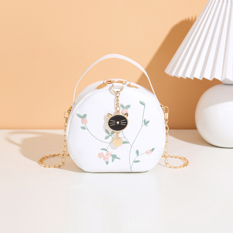 Bolso de mujer impresa cabeza de gato bolso redondo comercio exterior al por mayor 2025 verano nueva personalidad hombro inclinado bolso de cambio image 6