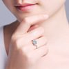 Silver accessory, zirconium, ring, European style, micro incrustation, with gem, suitable for import, wholesale