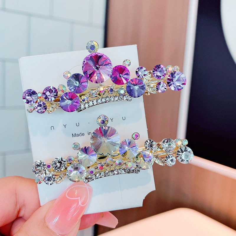 Корейская версия crystal headgear кристаллическая корона заколка для волос декоративная карточка женская стразы боковой зажим клип ласточки сзади головы взрослый
