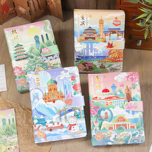 城市印象笔记本旅行文艺纪念品空白插画手账本国风文创颜值记事本