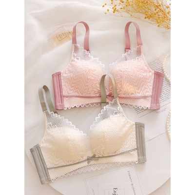 Underwear Small chest Gather Closing Furu summer Flat chest Dedicated Bras Wireless Lace Bra