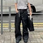 直筒男款水洗宽松牛仔裤