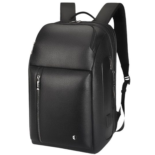 2024 men's first layer cowhide business backpack genuine leather 15.6-inch computer backpack custom logo wholesale factory