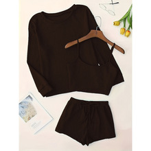 M 48535LWaffle Knit Pajama Set �������֯˯��������ͨŷ