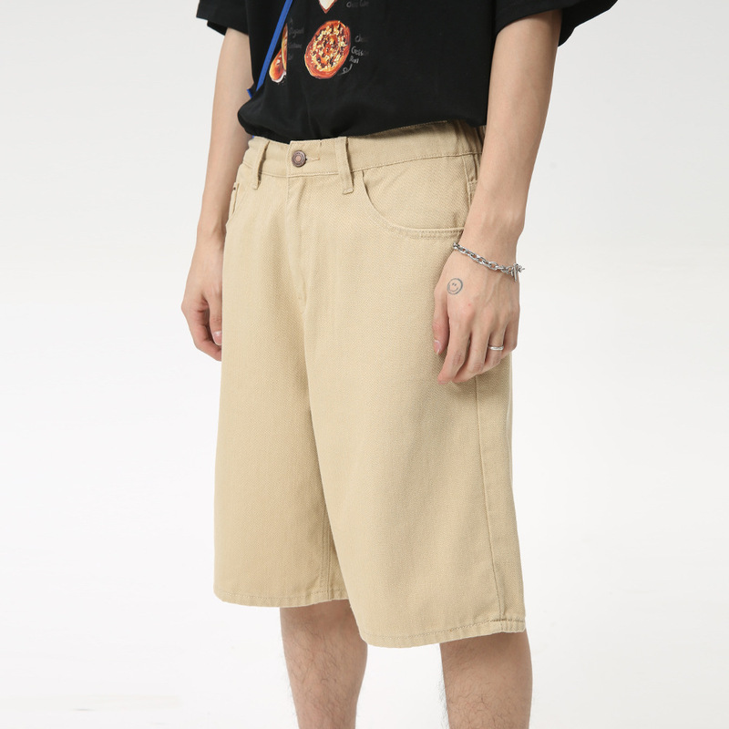 MTLCLOTHES men's clothing | 2024 summer new high sense simple solid color casual straight tube jeans