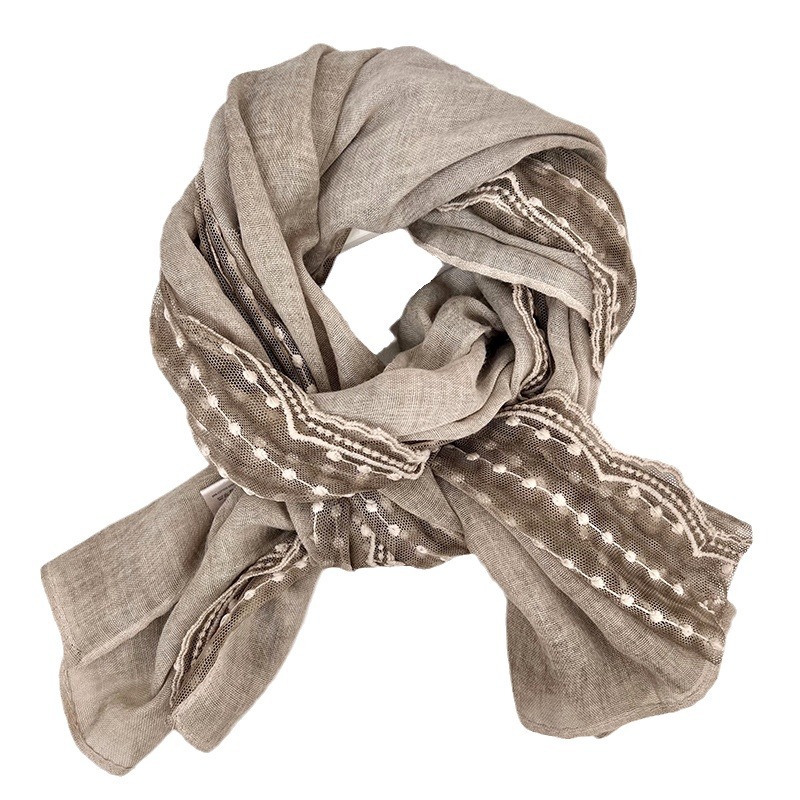 Bufandas de invierno de alta calidad nicho de diseño de algodón y lino cuello turístico bufandas bufandas al por mayor