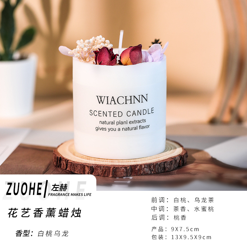 INS nuevo creativo floral aromaterapia vela fresca elegante regalo de boda fragancia vela al por mayor