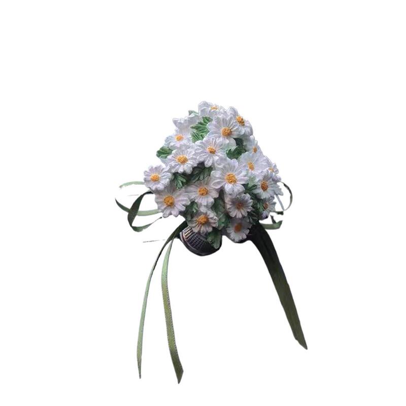 小雏菊花簇汽车空调出风口扩香石香水香薰夹生花车载|undefined
