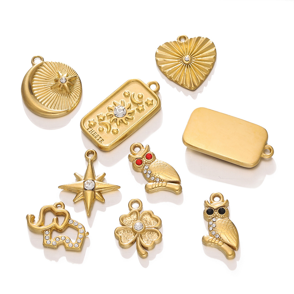 6g Weight Pendant Jewelry Making Type DIY Ornament Accessories Classification 2 PCS/Package Quantity 304 Stainless Steel Material Star, Heart Shape Pattern All Seasons Season Classic Style Style 2 PCS/Package 304 Stainless Steel Star Heart Shape Pendant DIY Ornament Accessories 6