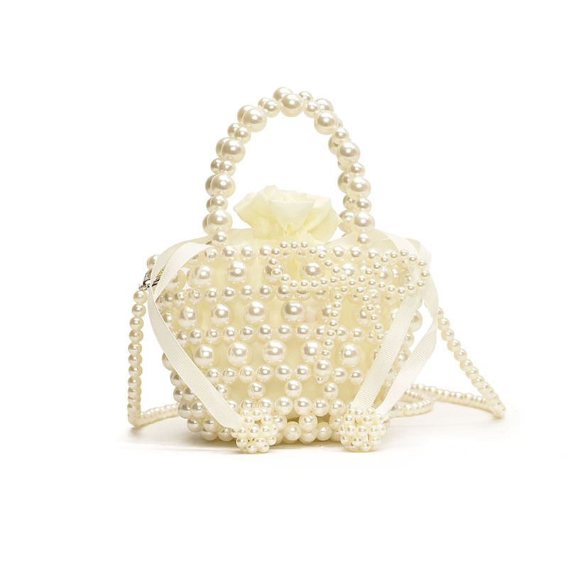 Linda niña bandolera dulce perla cesta estilo occidental princesa niño bandolera verano nuevo bolso para niños