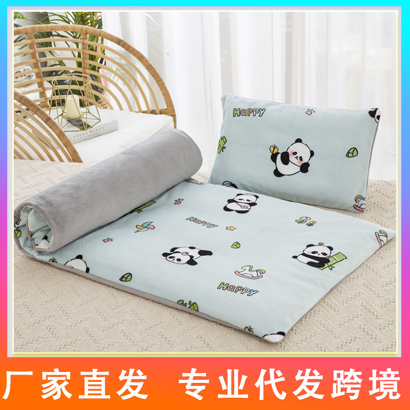Children's Milk Velvet Folding Bed Mattress Cover Kindergarten Bed Sheet Nap Mat Baby Four-Season Baby Pad Wholesale