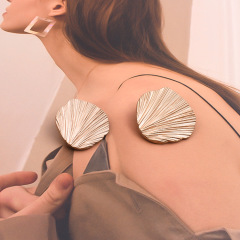 Vintage metal button cardigan sweater tweed coat overcoat leaf-shaped buttons suit decoration button 