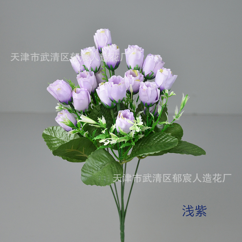 Ramo de rosas artificiales, flores artificiales, 18 coronas de tulipanes, arreglos florales, proyecto de jardinería, flores para decoración de centros comerciales