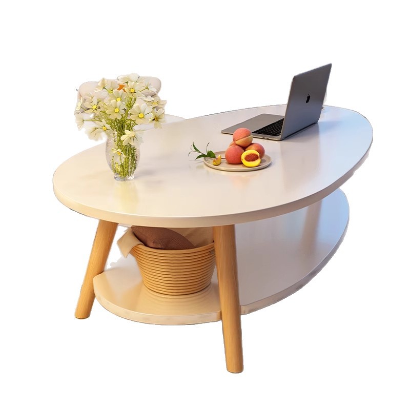 Mesa de té pequeña sala de estar casera de doble capa mesa de alquiler simple para la casa de alquiler simple creativa y artística mesa de té pequeña