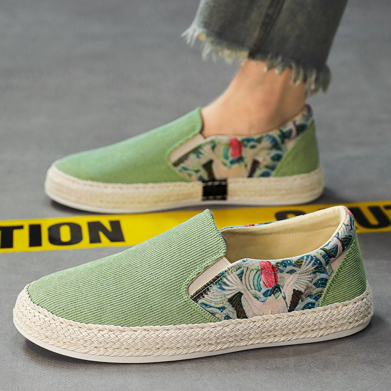 Zapatillas de deporte zapatos de tela para hombre primavera y verano 2025 nuevos zapatos para hombre tendencia casual de un pie zapatos de guisantes perezosos para hombre