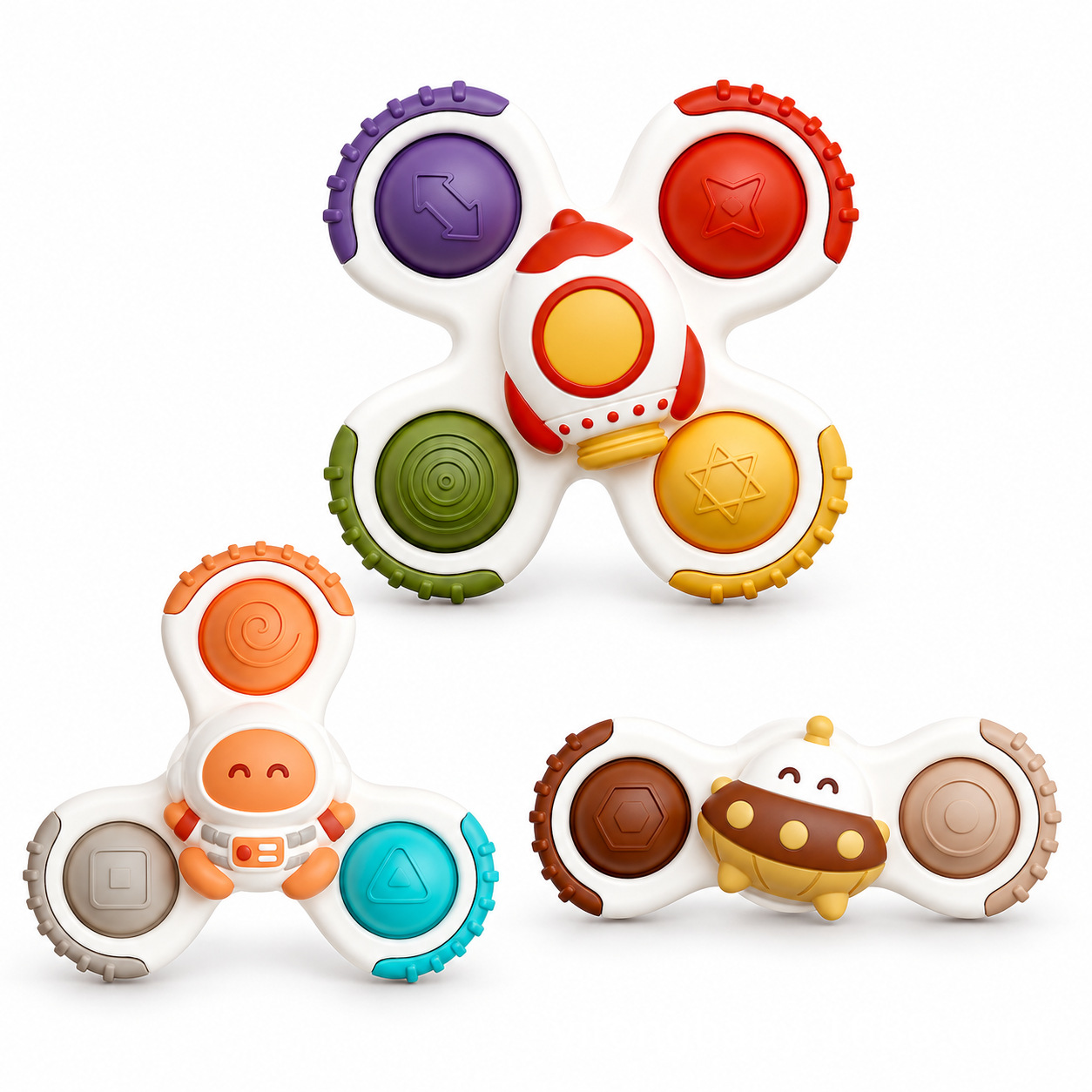 Cross-border suction cup spinning toy, an educational and developmental toy for babies, a baby high chair toy, and a stress-relieving bath toy for infants and toddlers