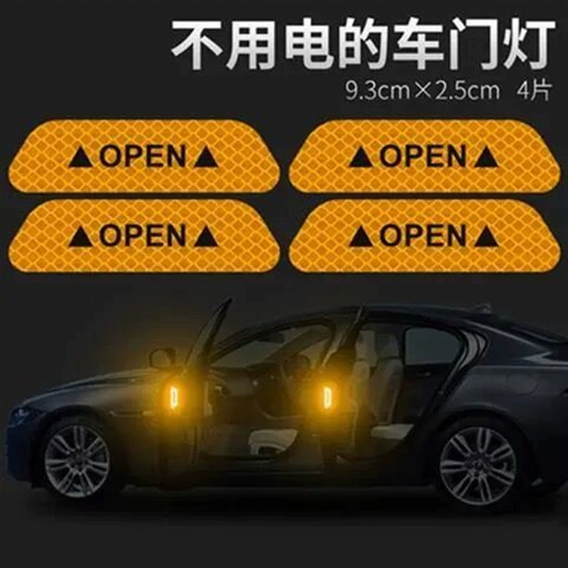 Стекло двери автомобиля Reflective sticker открытие двери предупреждение об столкновении, декоративная наклейка на кузов автомобиля