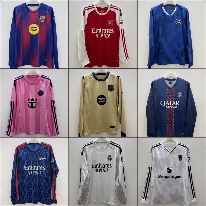 2526 Club Long Sleeve Football Jersey Real Madrid Arsenal Miami Football Game Same Style Cross-Border Dropshipping