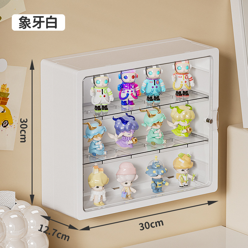 盲盒收纳展示架壁挂式泡泡玛特展示盒陈列挂墙上置物架透明手办柜|undefined