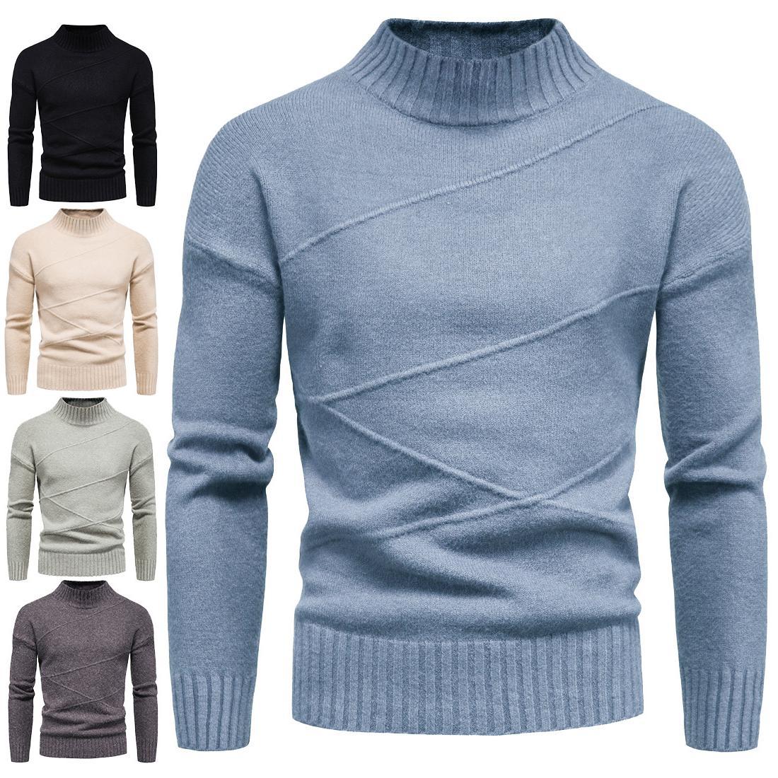 Autumn 2020 new men's semi-turtleneck to...