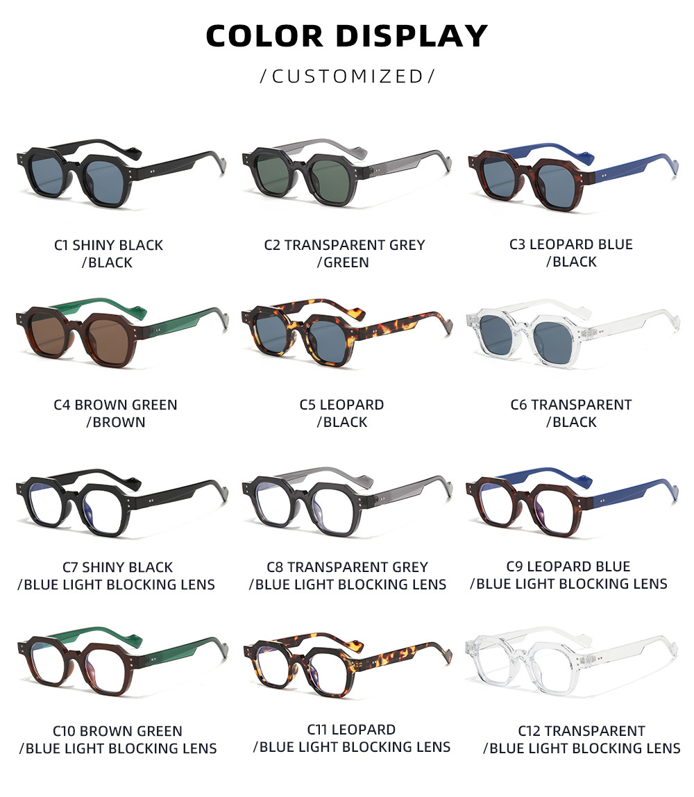 50g Weight Full Frame Glasses Structure Sunglasses Classification PC, UV400 Protection Lens Material Polygon Glasses Style Travel, Street Occasion Solid Color Pattern Unisex Gender Simple Style, Streetwear Style Grey, Black Color Simple Style Streetwear Solid Color PC UV400 Protection Polygon Full Frame Men's Sunglasses 3