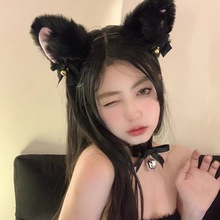 圣诞节头饰发箍cosplay拍照气氛直播蝴蝶结铃铛猫兽耳朵狐狸