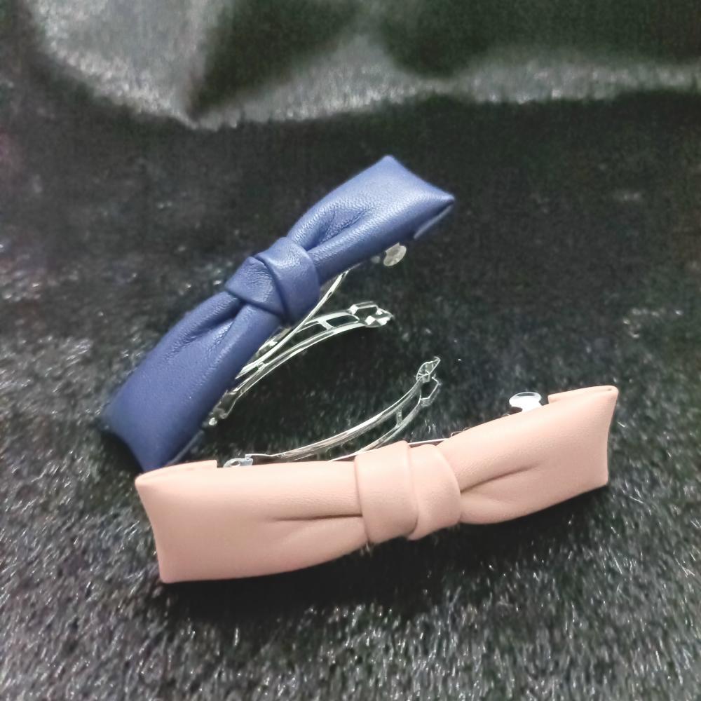 BA230201-PU仿羊皮9x2.3cm泡棉蝴蝶结发夹-I