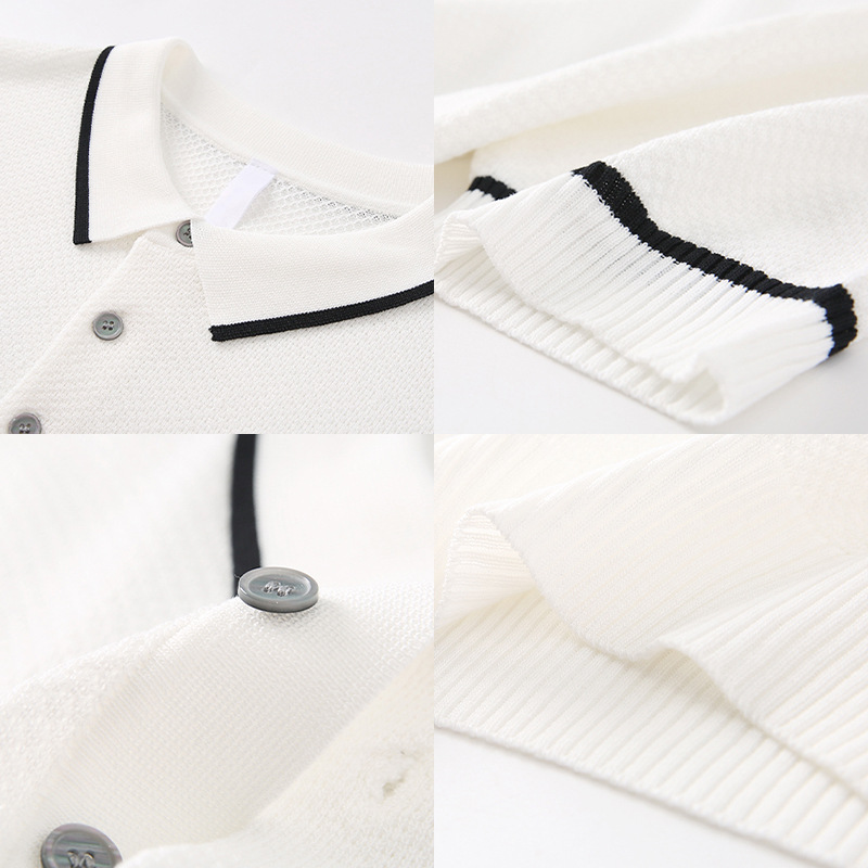 Polo camiseta de punto camiseta de manga corta hombre collar color antiguo estilo de negocios camiseta de hielo de verano fábrica transfronteriza al por mayor