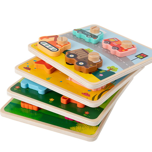 Wooden screw screw matching puzzle children's early education hand-eye coordination training nut assembly hand-grabbing educational toy