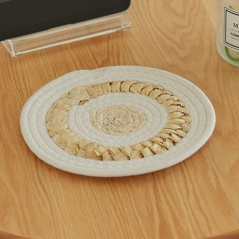 Northern Wind минималистичный круглый соломенный столовый коврик для домашнего утолщения для обеденного стола Простой обеденный стол противоскользящие коврики для западной кухни
