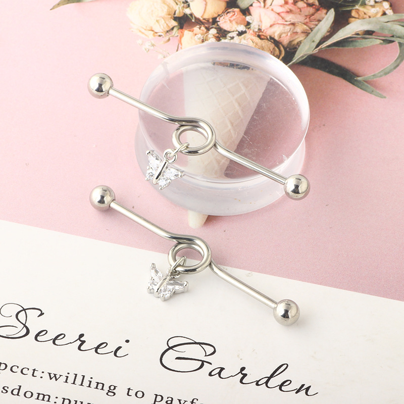 2022 Cross Love Ear Long Rod Earrings Piercing Jewelry Industrial Long Ear Rod Ear Bone Nails detail image 30