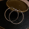 Silver needle, hula hoop, fashionable earrings, silver 925 sample, European style