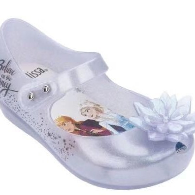 Brazilian Melissa 2024 New Frozen Children's Shoes Summer Girls Sandals Cartoon Baby Fish Mouth Princess Shoes