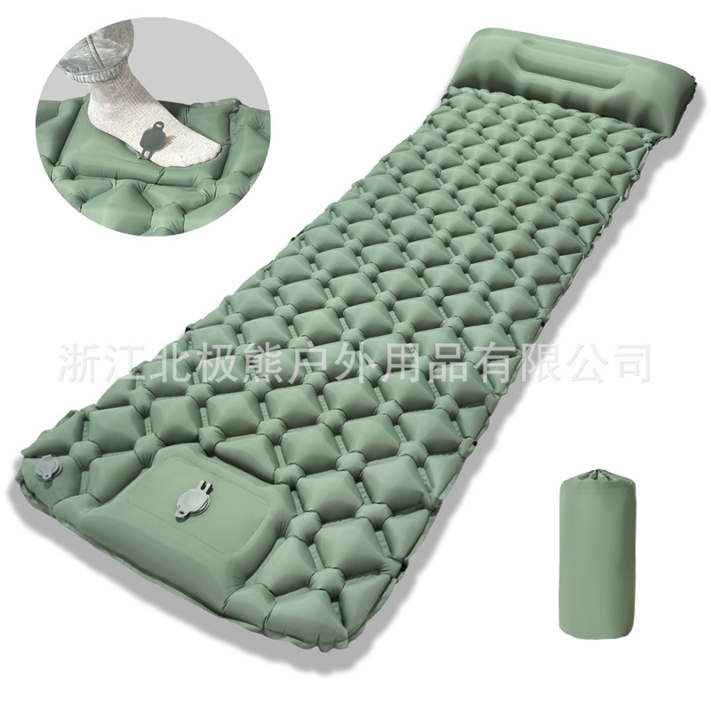 LT18 can be spliced outdoor camping built-in foot inflatable mattress inflatable bed single sleeping mat TPU moisture-proof mat filling